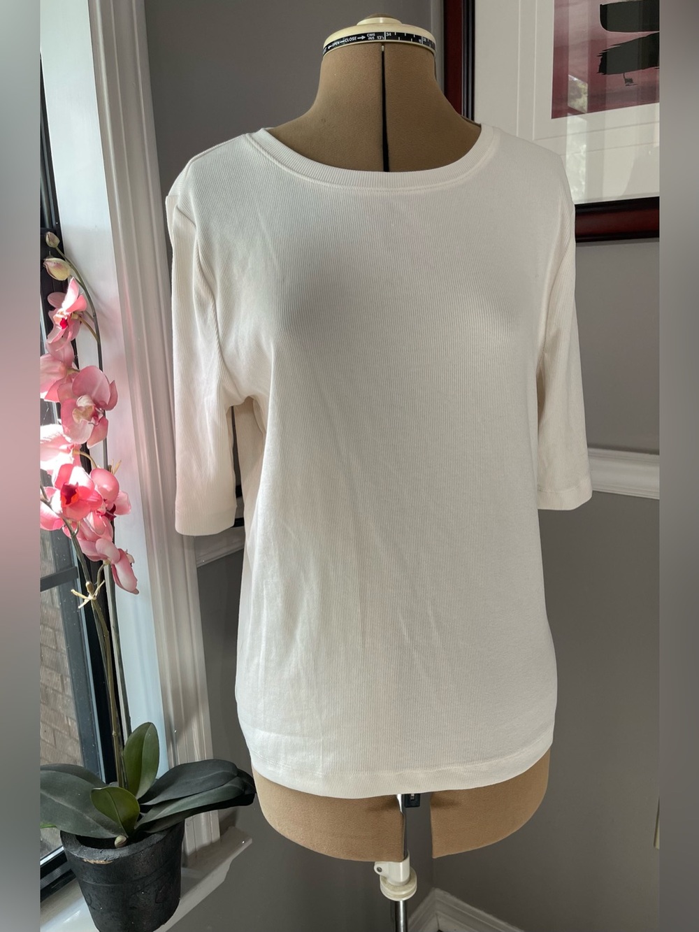 LOFT Heather Light Gray Short Sleeve Crewneck Tee
